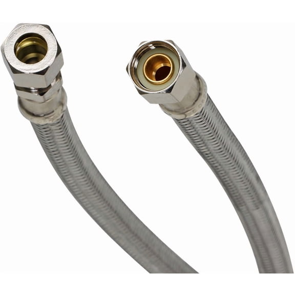 Fluidmaster B6F20 Faucet Connector, Braided Stainless Steel - 3/8 Female Compression Thread x 3/8 Female Compression Thread, 20-Inch Length