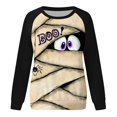 thumbnail image 6 of HCYSFG Womens Halloween Sweatshirts Mummy Casual Crewneck Long Sleeve Ribbed Drop Shoulder Relaxed Fit Pullovers Holiday Tops, 6 of 6
