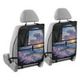 thumbnail image 2 of American flag ocean wave sunset blossom 233 Pack Kick Mat Back Seat Protector With Storage Pockets, Universal Car Seat Back Organizer For Pets, Waterproof Backseat Protector For Most Car, 2 of 5