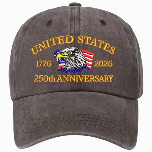 enyan 250 Anniversary USA Hat – United States 250th Anniversary Adjustable Patriotic Baseball Cap, Commemorative American Heritage,Coffee