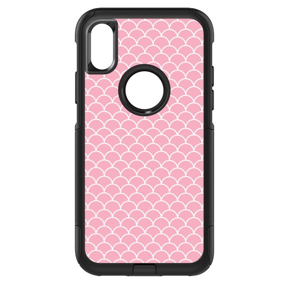 DistinctInk Custom SKIN / DECAL compatible with OtterBox Commuter for iPhone XR (6.1" Screen) - Light Pink Scalloped Pattern