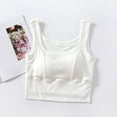 thumbnail image 4 of Lixiuxyad Womens Tank Tops Side Split Navel Vest With Breast Pad Bottoming Top Slim And High Waist With Bra Underwear(White S), 4 of 4