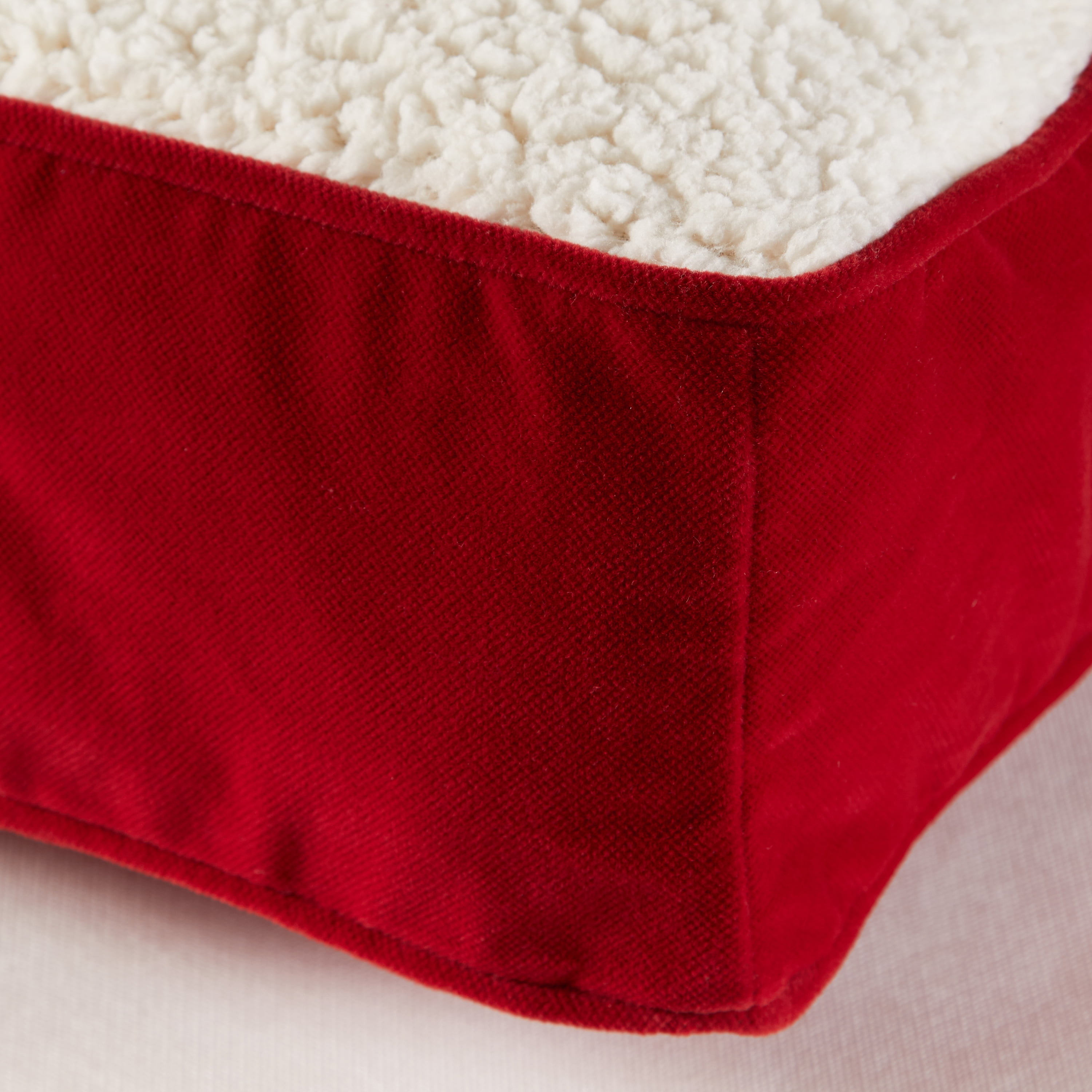 Happy Hounds Oscar Sherpa Orthopedic Dog Bed, Crimson, Extra Small (24 x 18 in.)