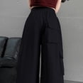 thumbnail image 5 of Ultrave Parachute Pants for Girls Wide Leg Cargo Trousers Y2K Streetwear Workout Pant with Pockets 5-15 Y, 5 of 7