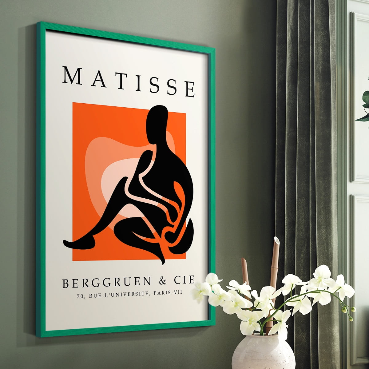 Matisse CCCXXV in Green Solid Wood 11 x 14 Framed Print
