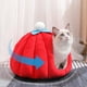 thumbnail image 2 of Cama cueva para gatos, casa para gatos, forma de calabaza, sin deformación, cama para mascotas, cama para gatitos, cama de peluche para gatos M, 2 of 9