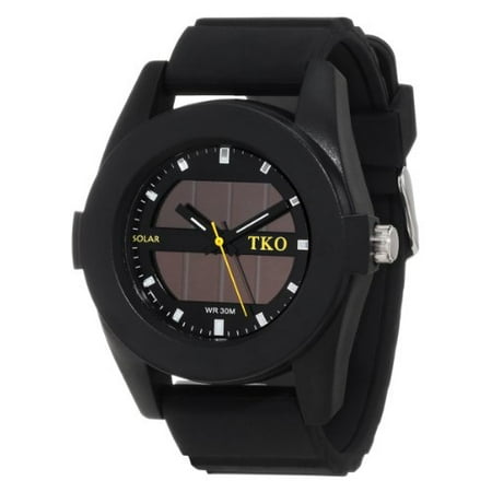 TKO ORLOGI Men's TK587BK Solar Powered Black Rubber Strap Watch