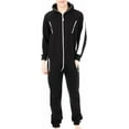 thumbnail image 2 of Juicy Trendz Unisex Adult Fleece Onesie, Hooded Jumpsuit Pajamas for Men & Women – Cozy Loungewear Black White, 2 of 6
