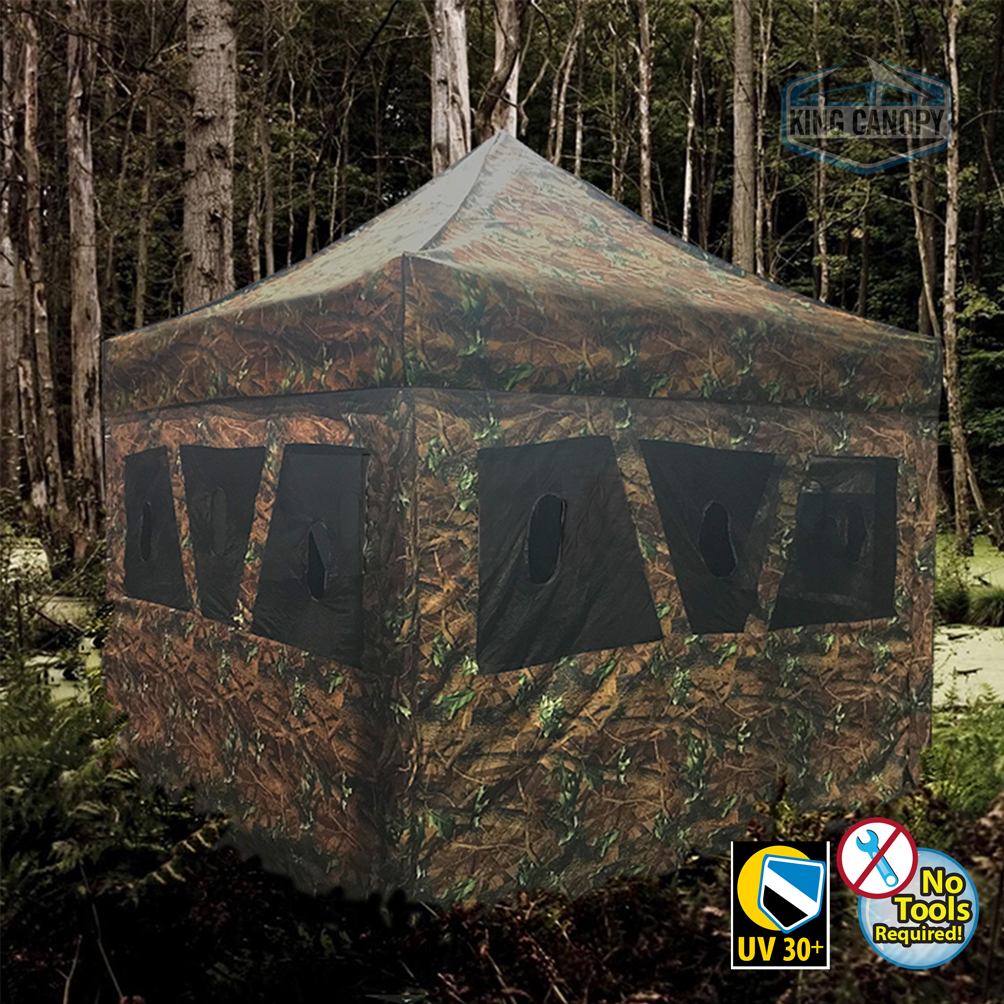 King Canopy 2 in 1 Hunting Blind & Instant Pop Up Tent (10'X10
