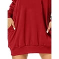 thumbnail image 4 of DYMADE Women Pockets Fashion Solid Color Casual Hooded Sweater Dress, 4 of 4