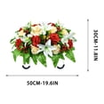 thumbnail image 3 of Artificial Satin Saddle Flower, 24-inch Silk Floral Arrangement for Memorial Day Cemetery Tombstone Decoration, 3 of 6