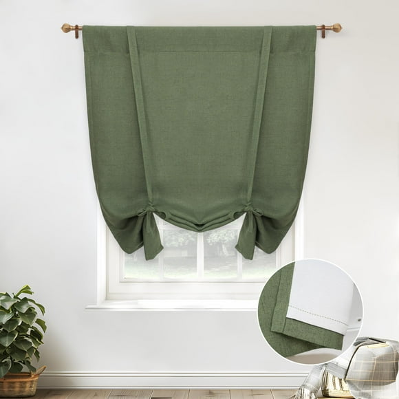 Cortina DriftAway con forma de globo romano, 99 x 140 cm, color verde oliva