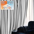 thumbnail image 5 of Black Blackout Curtains for Bedroom/Living Room, Pinch Pleated Black Out Curtains, Abstract Lines Gradient Minimalist Modern Texture Room Darkening Window Drapes with Hooks 2 Panels, 59"x70", 5 of 8