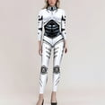 thumbnail image 2 of HXWCHs Women's Futuristic Skeleton Robot Graphic Full Body Jumpsuit with Back Zipper Halloween S Light Gray, 2 of 6