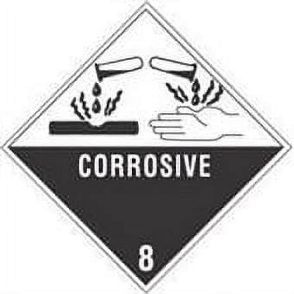 SSBM 4 x 4" Corrosive - Hazard Class 8 Label Wharehouse Safety Stickers 500/Pack