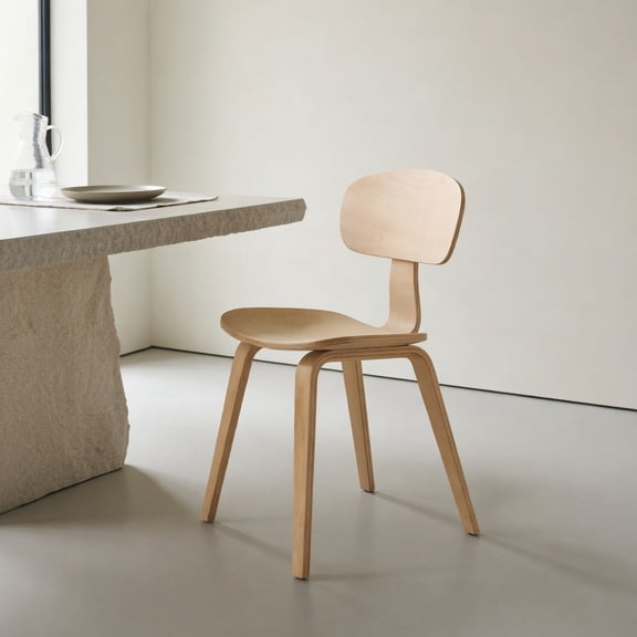 Topcobe Modern Dining Chair Set of 2 with Wide Seat, Kitchen Chairs, Modern Furniture for Dining Room-Natural