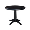 thumbnail image 3 of 36" Round Top Dining Table with 12" Leaf and 2 San Remo Chairs - Black - 3 Piece Set, 3 of 5