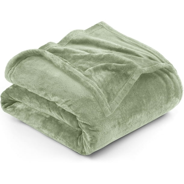 Cama polar Blanket Utopia, tamaño queen, color verde salvia, 300 g/m²