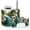 Color 1, variant on Bathroom Accessory Set 6 Piece with Vibrant Peacock Blooming Garden by Serene River Summer Decor Toothbrush Holder, Soap Dispenser, Soap Dish, Trash Can with Lid, Toothbrush Cup, Toilet Brush Holder