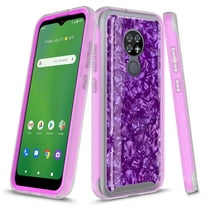 Cricket Ovation Case, AT&T Radiant Max Case, Rosebono Graphic Design Shockproof Impact Resistant Protective Full-Body Rugged Clear Hybrid Bumper Case for Cricket Ovation (Purple Shell)