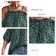 thumbnail image 5 of Top con hombros descubiertos, elegante blusa con hombros descubiertos de verano con estampado de puntos para mujer, para uso informal, fiesta, viaje, playa, verde S, 5 of 6