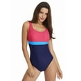 thumbnail image 3 of Lopsie TEMPTATION Women's Athletic One Piece Swimsuits Racing Training Sports Bathing Suit Color Block Swimwear Fushia, 3 of 5
