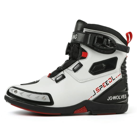 JG WOLVES - Motorcycle Boots - All-Season Comfort & Adventure - Waterproof Touring & Off-Road Riding Shoes - For Men & Women, White,40