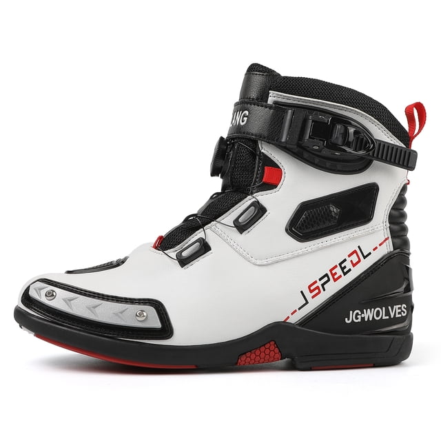 JG WOLVES - Motorcycle Boots - All-Season Comfort & Adventure - Waterproof Touring & Off-Road Riding Shoes - For Men & Women, White,38