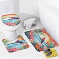 thumbnail image 4 of Hawaiian Style Bathroom Sets with Shower Curtain And Rugs, Incl with 12 Hooks，Toilet Lid Oval Rug, 4 of 8