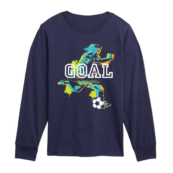 Instant Message - Splatter Soccer Player Long Sleeve Graphic T-Shirt
