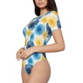 thumbnail image 2 of Haiem Circular Women's Crew Neck Short Sleeve Bodysuit Tops Stretchy Slim Basic-Medium, 2 of 9