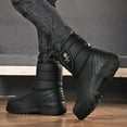 thumbnail image 5 of [Winter Snow Boots] Men's Large Size Winter Snow Boots - Heavy-Duty High Quality & Anti-Slip -Lined Cold-Resistant Short Boots, PU Upper & Hook-and-Loop Closure, Drifts - Warm Footwear for Big Feet, 5 of 9