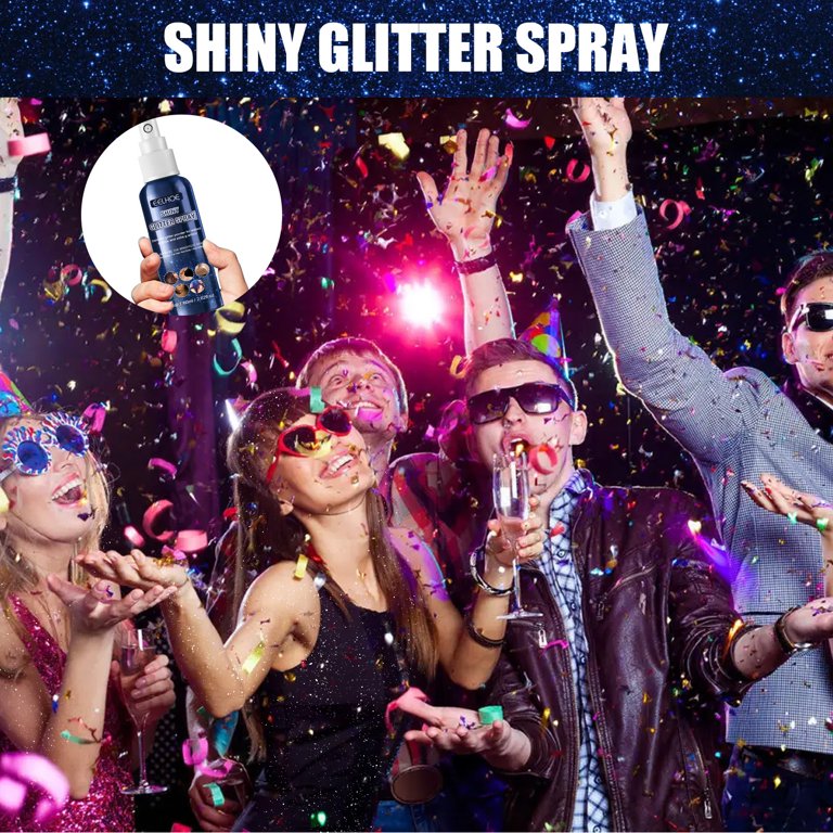 Glitter Spray for Hair and Body Make Up Long Lasting Shimmer Silver Glitter  Hairspray 