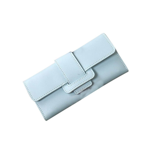 WIZUTIZ Women's Wallets Large Billfolds with Credit Card Slots Purses Trendy Wallets Women Card Case Purse Womens Womens Zipper Pockets Solid Bags Water Resistant Durable Bag Blue