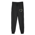 thumbnail image 4 of Women's Printed Jogger Pants, Loose Casual Sports Trousers with Pockets, Party & Travel Wear | VerBelle,Black L, 4 of 5