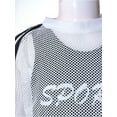 thumbnail image 5 of Yruioon Kids Girls Mesh Crop Top with Letters Printed Vest and Elastic Pants for Gym Dance Sports Ivory&Black 12, 5 of 7