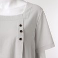 thumbnail image 5 of adviicd Chemises Mignonnes pour Femmes Chemise Rayée Manches Courtes Col Rond T-Shirt Basique Blanc,m, 5 of 5