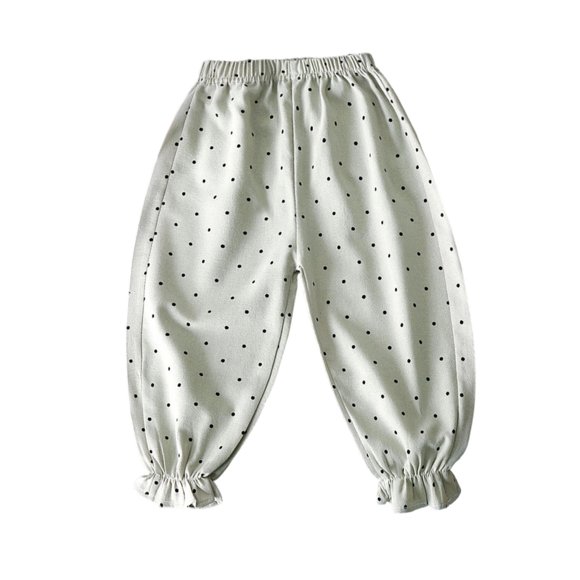 Lcklvx Girls Wide Leg Pants Elastic Waist Ruffle Hem Bloomer Trousers Summer Outdoor Clothes