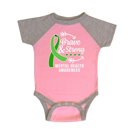 

Inktastic Mental Health Awareness Brave and Strong with Arrows Gift Baby Boy or Baby Girl Bodysuit