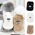 thumbnail image 2 of Plush Pet Vest, Pet Sweatshirt Cute Expression Print Keep Warmth Soft Texture Puppy Sleeveless Thicken Vest Costume Pet Supplies for Xmas Travel Photograph, 2 of 8