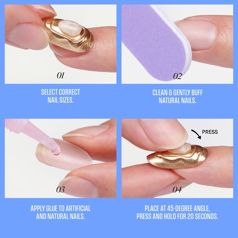 Kiss Luxe Press On Nails, Wandering Tide, Long Coffin, Beige photo 5