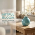 thumbnail image 3 of REGALWOVEN Small Ceramic Square Bud Vase, Mini Cube Flower Vase with Wide Mouth, Matte Geometric Decorative Vase for Desk Cyan 2.8"L x 2.8"W x 2.8"H, 3 of 6