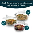 thumbnail image 2 of CozyNestFinds Basics 3-Piece Covered Casserole Dishes, Versatile Glass Baking Dishes for Oven, Clear Lead-Free Casserole Cookware, 2 of 12