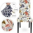 thumbnail image 3 of Chair Covers 4 Pack Orange Flowers Stretch Stretchable Washable Removable Parsons Chair Slipcover Protector for Kitchen Hotel Dining Wedding Party Restaurant, 3 of 6