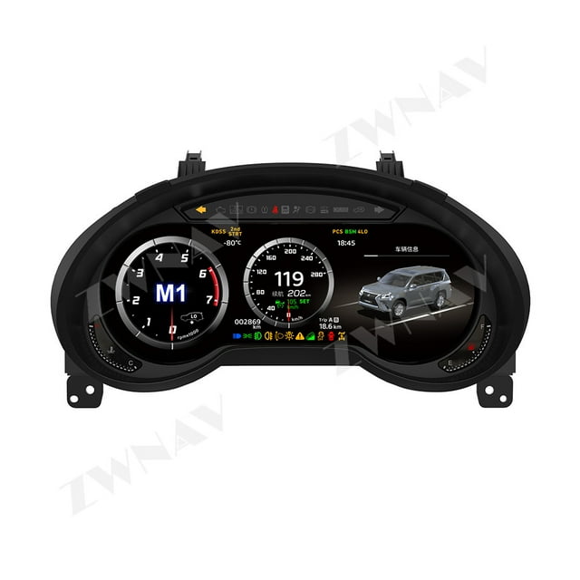 ZWNAV 12.3 inch LCD Linux For Lexus GX GX460 2010-2023 Car Multimedia Instrument Dashboard Display Head Unit GPS Navigation