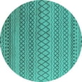 thumbnail image 1 of Ahgly Company Indoor Round Oriental Turquoise Blue Industrial Area Rugs, 8' Round, 1 of 4