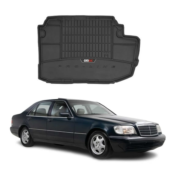 OMAC Premium Cargo Mats Liner for Mercedes S Class W220 Sedan 1999-2006 Black