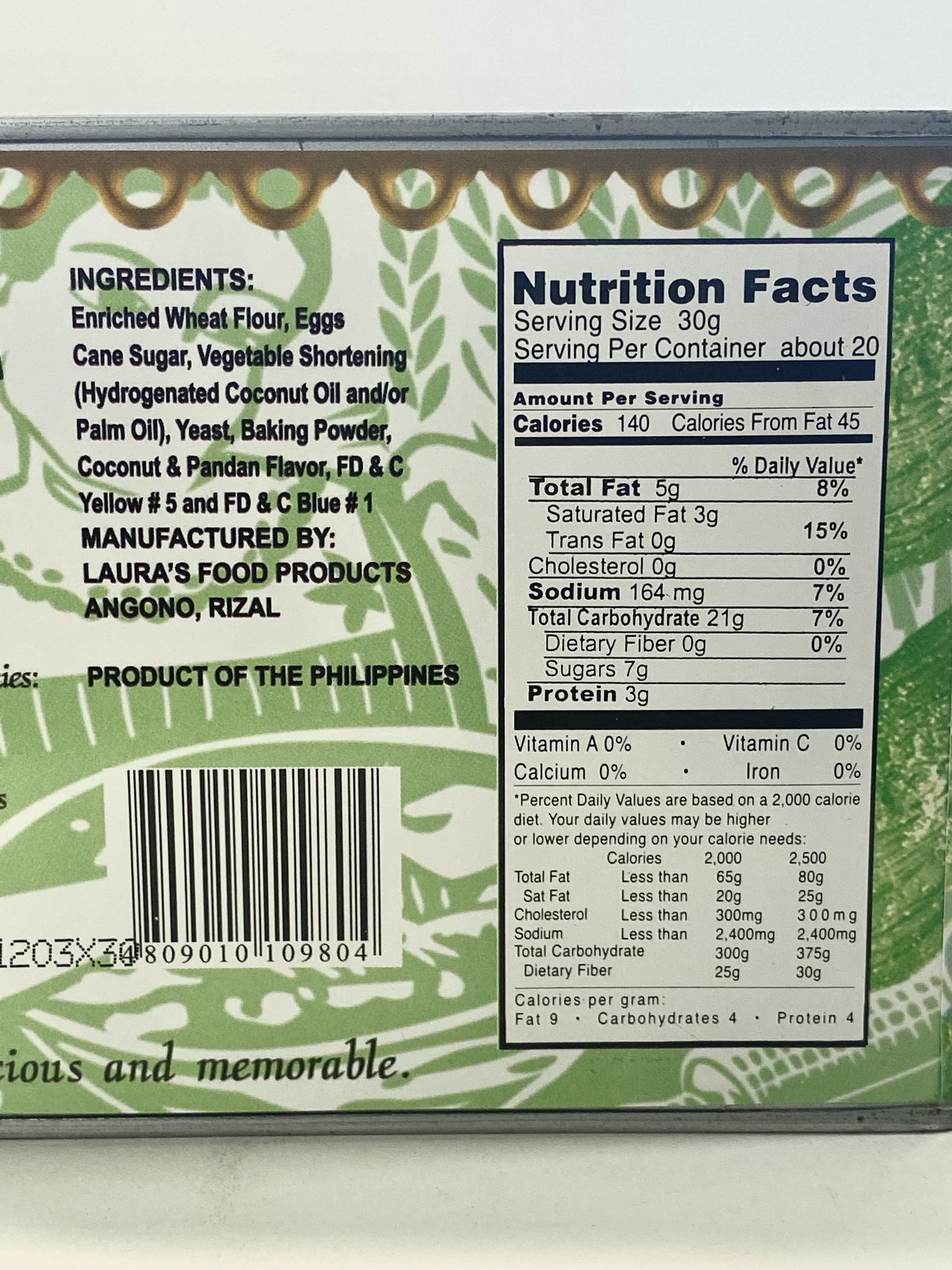 Laura's Buko Pandan Flavored Otap 600 g