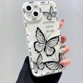 thumbnail image 1 of Pink Butterfly Pattern Phone Case For iPhone 16 14 13 12 11 15 Pro Max 7 8 Plus XS XR X SE 2022 Personalized Border Soft Cover tzw, 1 of 6