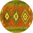 thumbnail image 1 of Ahgly Company Indoor Round Oriental Yellow Traditional Area Rugs, 6' Round, 1 of 4